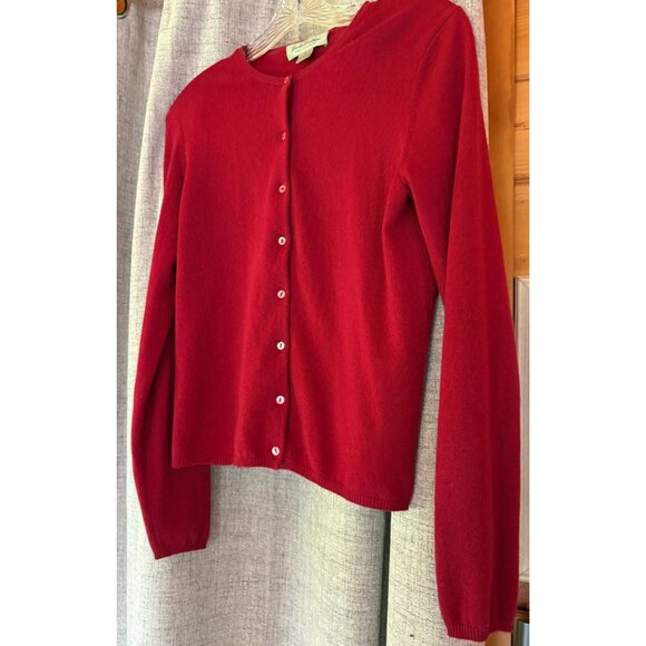 Brooks Brothers Womens Red Pure Cashmere Cardigan Sweater S - Picture 1 of 9